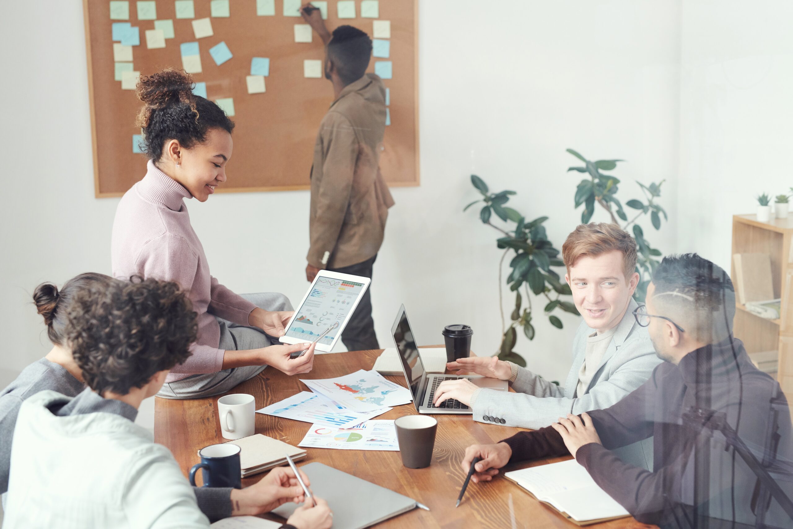 a team working together in the office